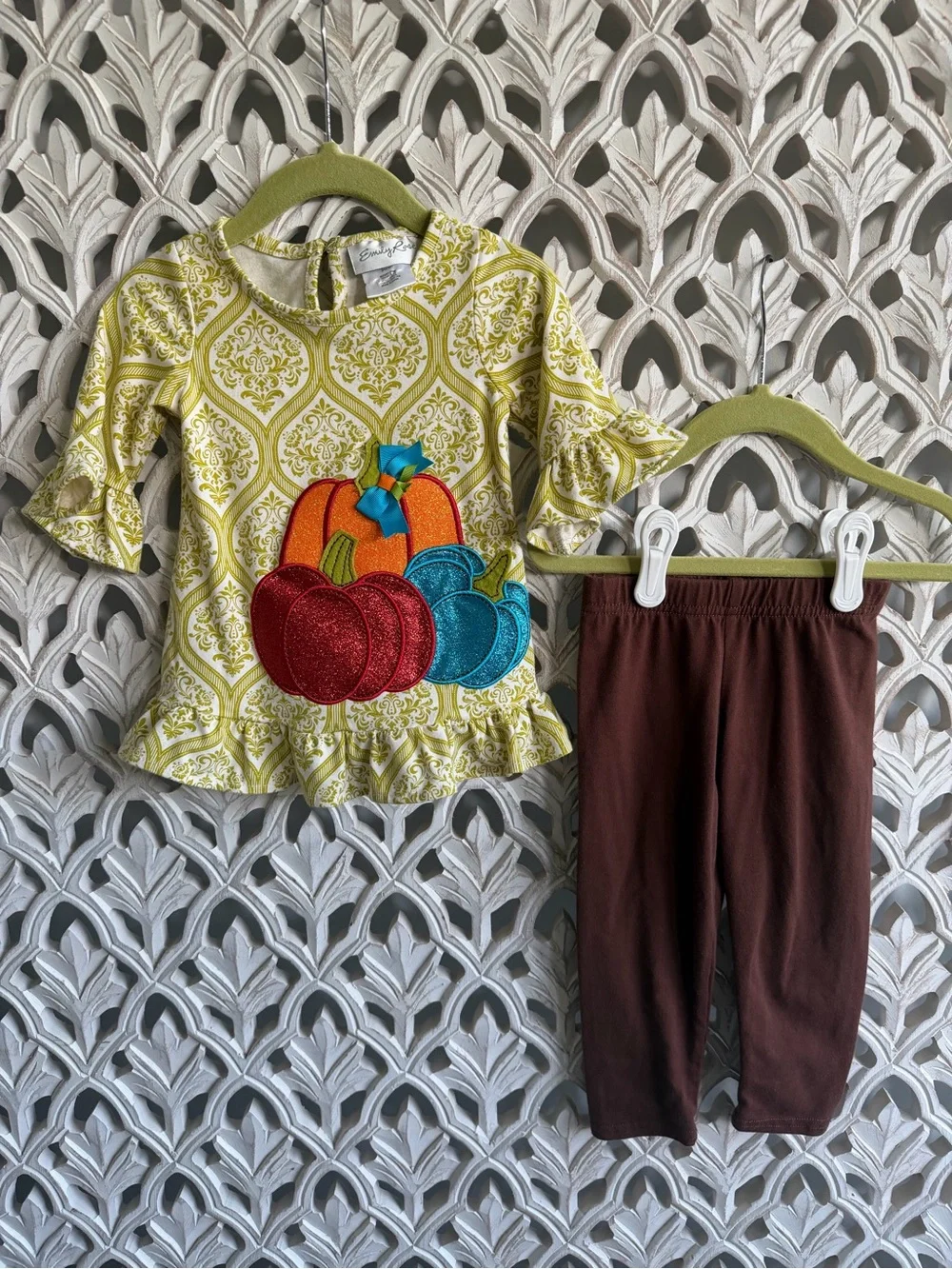 Emily Rose Pumpkin Fall Outfit 2 Piece Set Girls 18M